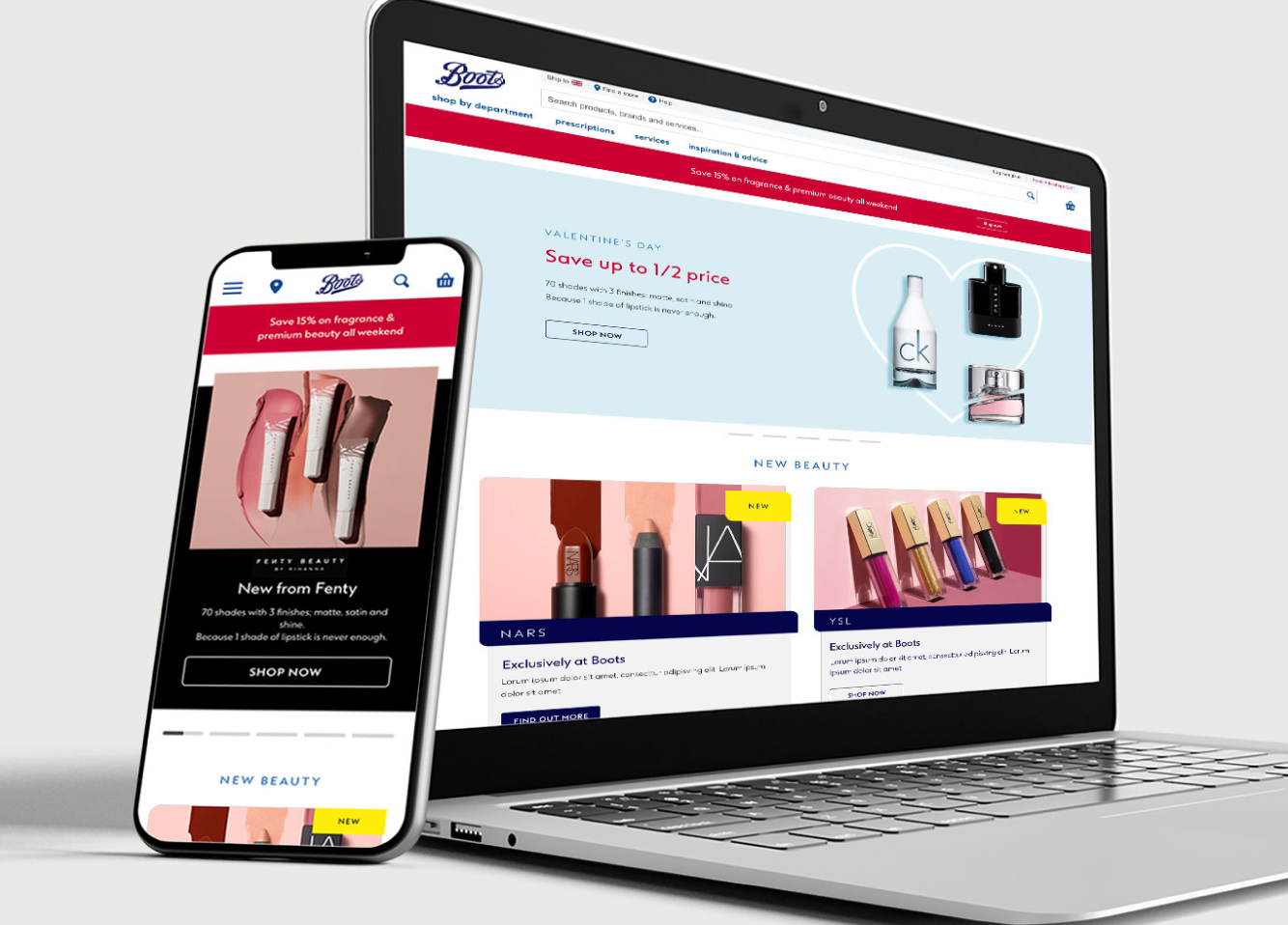 Boots the Chemist website redesign shown across devices