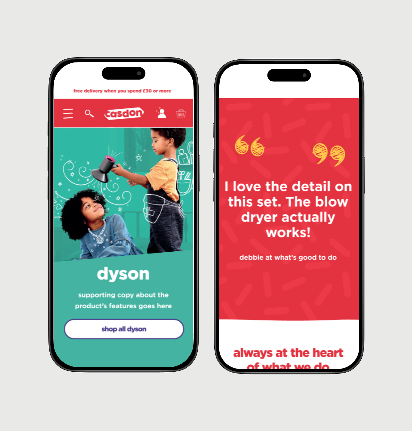 Casdon toys website screen, position 4