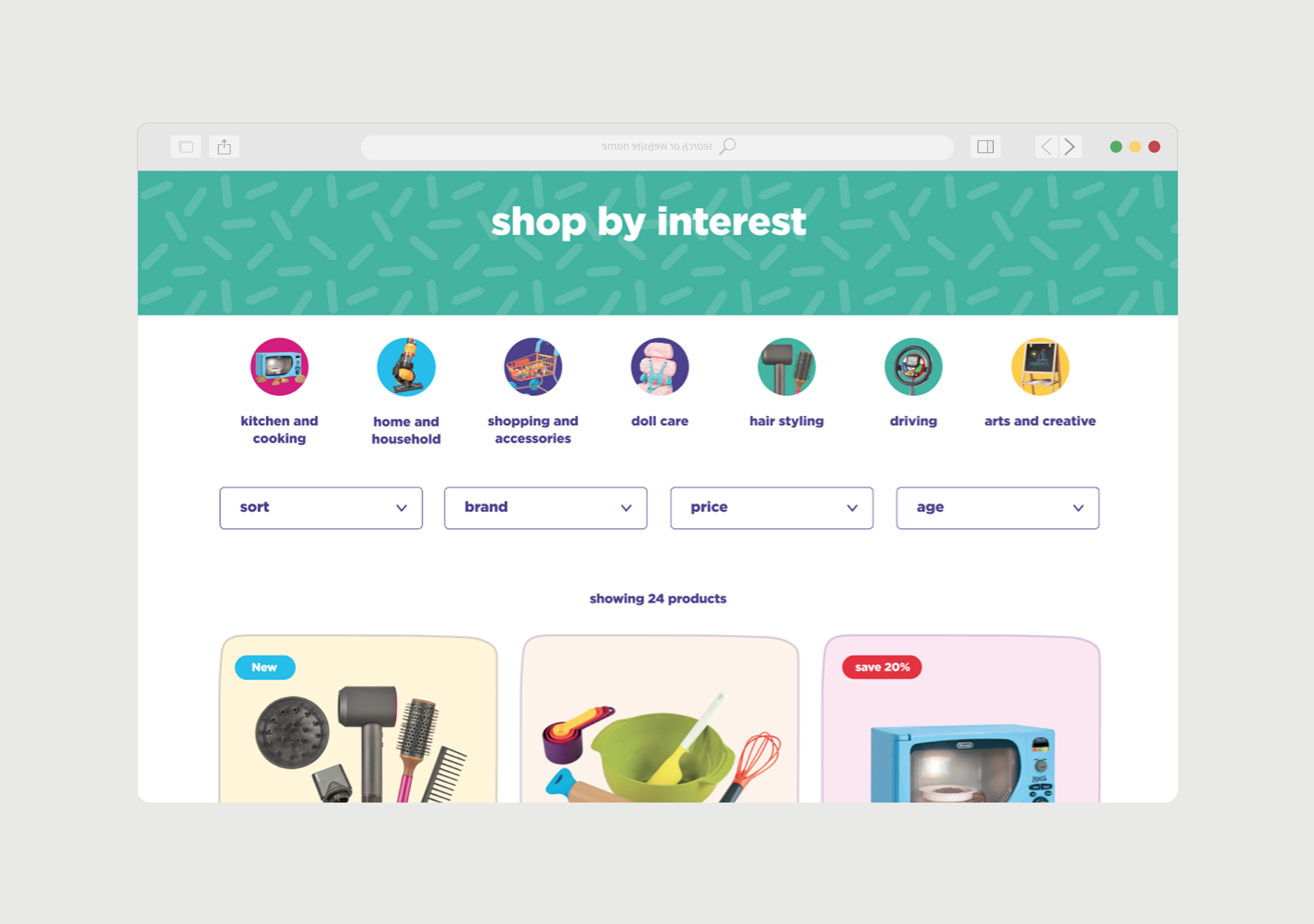 Casdon toys website screen, position 6