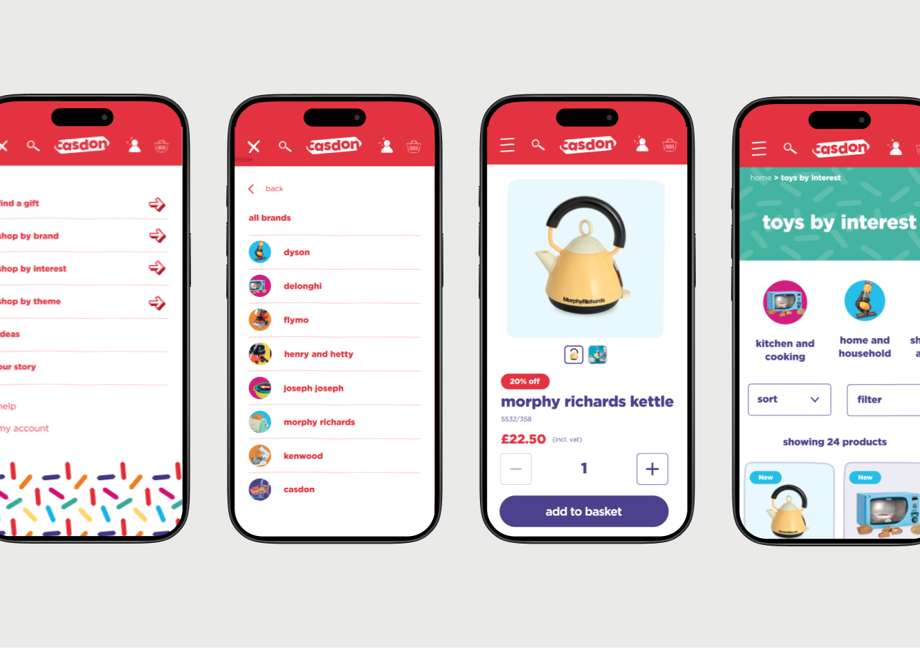 Casdon toys website shown across devices